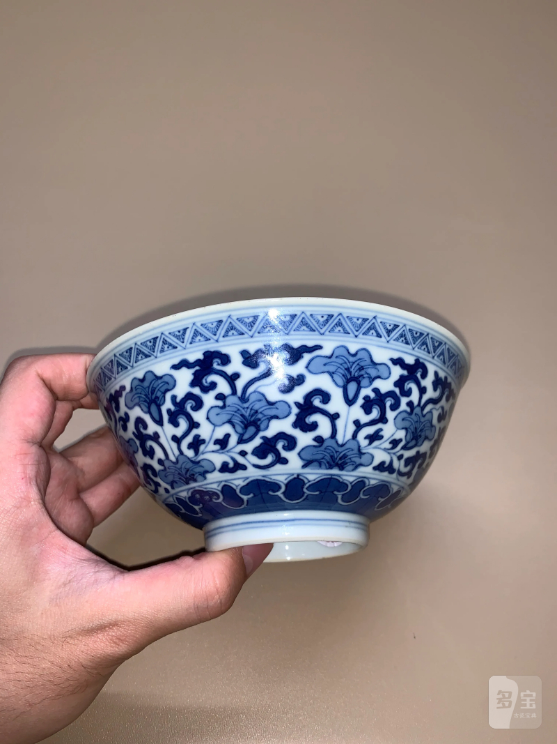 清道光 青花木樨花纹碗 - 图4